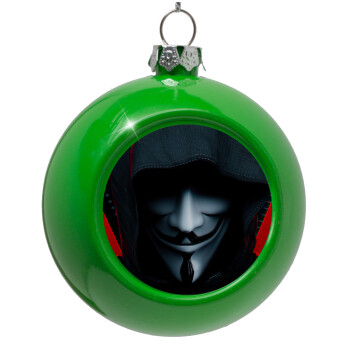 V for Vendetta, Green Christmas tree ornament bauble 8cm