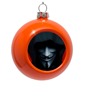 V for Vendetta, Orange Christmas tree ornament bauble 8cm