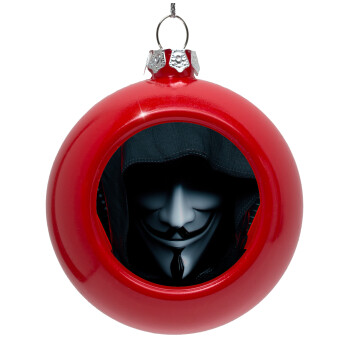 V for Vendetta, Στολίδι Χριστουγεννιάτικη μπάλα δένδρου Κόκκινη 8cm