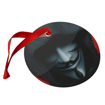 V for Vendetta, Christmas ornament glass 9cm