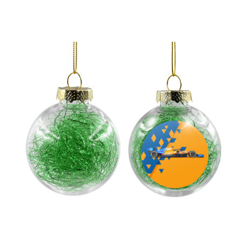 McLaren Formula 1, Transparent Christmas tree ball ornament with green filling 8cm