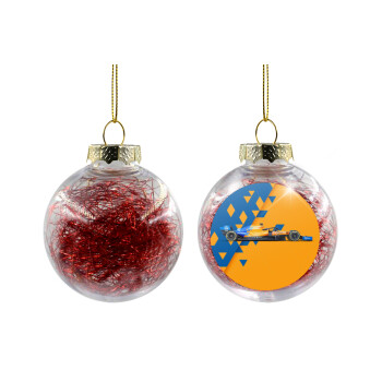 McLaren Formula 1, Transparent Christmas tree ball ornament with red filling 8cm