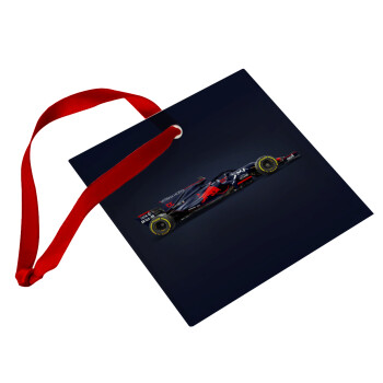 Redbull Formula 1, Christmas ornament, glass square ornament 9x9cm