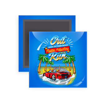 outrun game, Μαγνητάκι ψυγείου τετράγωνο διάστασης 5x5cm