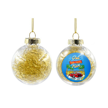 outrun game, Transparent Christmas tree ball ornament with gold filling 8cm