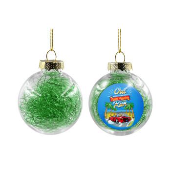 outrun game, Transparent Christmas tree ball ornament with green filling 8cm