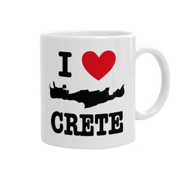 I Love Crete, Ceramic coffee mug, 330ml (1pcs)