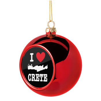 I Love Crete, Christmas tree ball Red 8cm