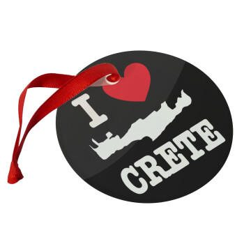 I Love Crete, Christmas ornament glass 9cm