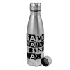 Metallic water bottle, stainless steel, 750ml