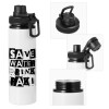 Metal water bottle with safety cap, aluminum 850ml