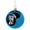 Blue Christmas tree ball ornament 8cm