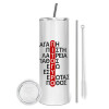 Eco friendly ποτήρι θερμό (tumbler) από ανοξείδωτο ατσάλι 600ml, με μεταλλικό καλαμάκι & βούρτσα καθαρισμού