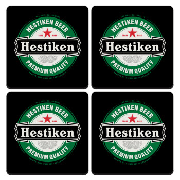 Hestiken Beer, ΣΕΤ 4 Σουβέρ ξύλινα τετράγωνα (9cm)