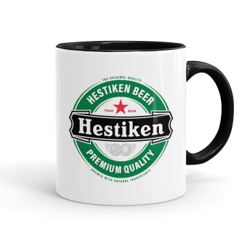 Hestiken Beer, Mug colored black, ceramic, 330ml