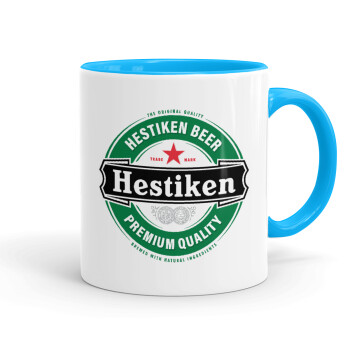 Hestiken Beer, Mug colored light blue, ceramic, 330ml
