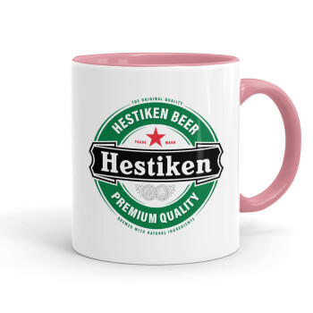 Hestiken Beer, Κούπα χρωματιστή ροζ, κεραμική, 330ml
