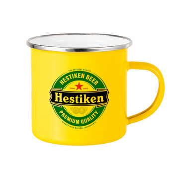 Hestiken Beer, Κούπα Μεταλλική εμαγιέ Κίτρινη 360ml