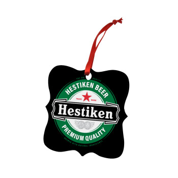 Hestiken Beer, Christmas ornament polygon wooden 7.5cm