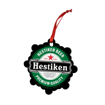 Hestiken Beer, Christmas ornament snowflake wooden 7.5cm