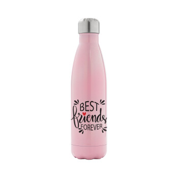 Best Friends forever, Metal mug thermos Pink Iridiscent (Stainless steel), double wall, 500ml