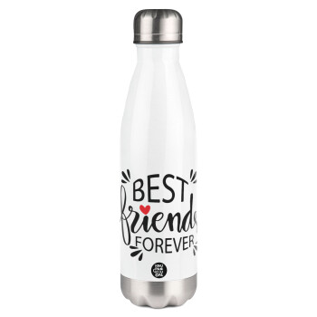 Best Friends forever, Metal mug thermos White (Stainless steel), double wall, 500ml