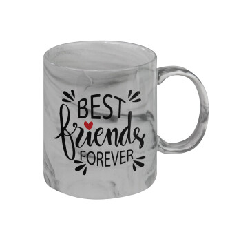 Best Friends forever, Κούπα κεραμική, marble style (μάρμαρο), 330ml