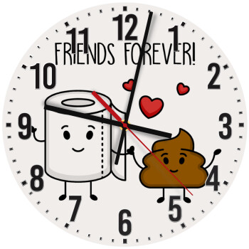 Friends forever, Ρολόι τοίχου ξύλινο (30cm)