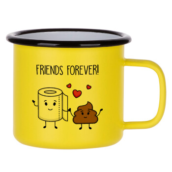 Friends forever, Metallic enamel MATT Yellow cup 360ml