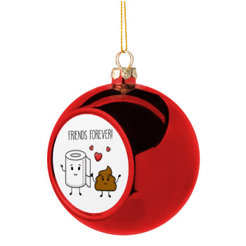 Friends forever, Christmas tree ball Red 8cm