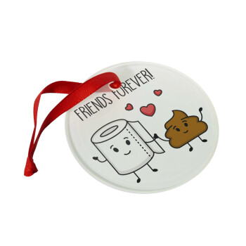 Friends forever, Christmas ornament glass 9cm