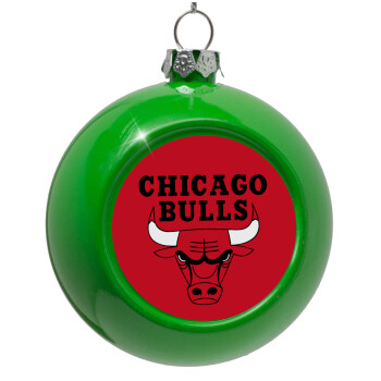 Chicago Bulls, Green Christmas tree ornament bauble 8cm