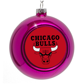 Chicago Bulls, Purple Christmas tree ornament bauble 8cm