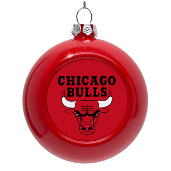 Chicago Bulls, Red Christmas tree ornament bauble 8cm