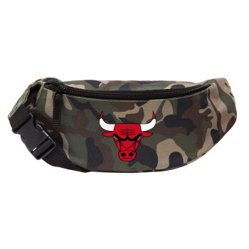 Chicago Bulls, Unisex τσαντάκι μέσης (μπανάνα) χρώματος παραλλαγή Jungle με 2 τσέπες