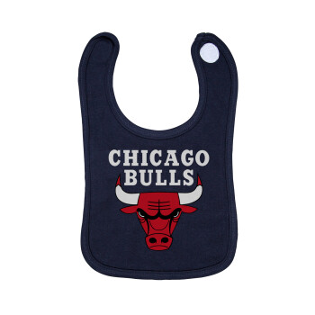 Chicago Bulls, Σαλιάρα με Σκρατς 100% Organic Cotton Μπλε (0-18 months)