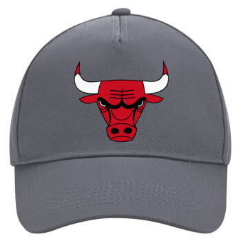 Chicago Bulls, Ultimate Adult Hat Grey, (100% COTTON DRILL, ADULT, UNISEX, ONE SIZE)