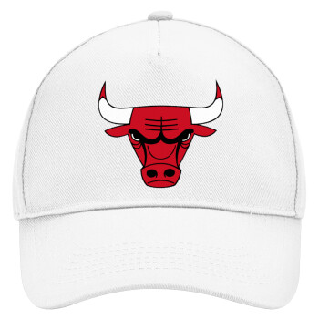 Chicago Bulls, Adult Baseball Cap, Drill, White (100% COTTON, ADULT, UNISEX, ONE SIZE)