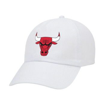 Chicago Bulls, Adult Baseball Cap White 5-panel (POLYESTER, ADULT, UNISEX, ONE SIZE)