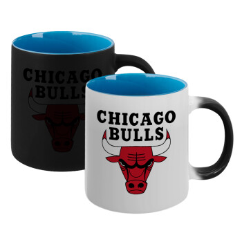 Chicago Bulls, Κούπα Μαγική εσωτερικό μπλε, κεραμική 330ml που αλλάζει χρώμα με το ζεστό ρόφημα