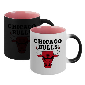 Chicago Bulls, Κούπα Μαγική εσωτερικό ΡΟΖ, κεραμική 330ml που αλλάζει χρώμα με το ζεστό ρόφημα (1 τεμάχιο)