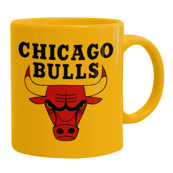 Chicago Bulls, Ceramic coffee mug yellow, 330ml