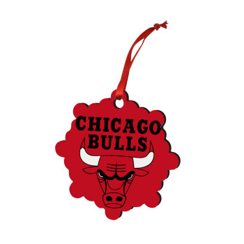 Chicago Bulls, Christmas ornament snowflake wooden 7.5cm