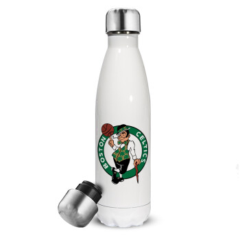 Boston Celtics, Metal mug thermos White (Stainless steel), double wall, 500ml