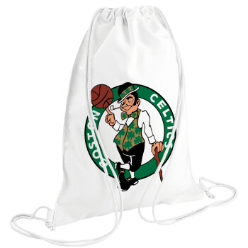 Boston Celtics, Backpack pouch GYMBAG white (28x40cm)