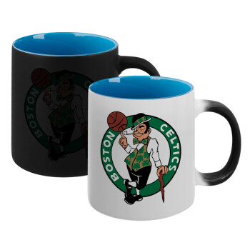 Boston Celtics, Κούπα Μαγική εσωτερικό μπλε, κεραμική 330ml που αλλάζει χρώμα με το ζεστό ρόφημα (1 τεμάχιο)