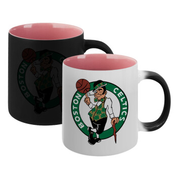 Boston Celtics, Κούπα Μαγική εσωτερικό ΡΟΖ, κεραμική 330ml που αλλάζει χρώμα με το ζεστό ρόφημα (1 τεμάχιο)