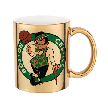 Boston Celtics, Mug ceramic, gold mirror, 330ml