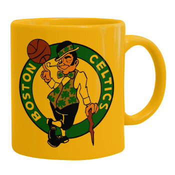 Boston Celtics, Ceramic coffee mug yellow, 330ml