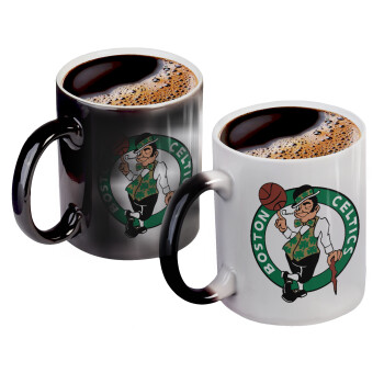 Boston Celtics, Color changing magic Mug, ceramic, 330ml when adding hot liquid inside, the black colour desappears (1 pcs)